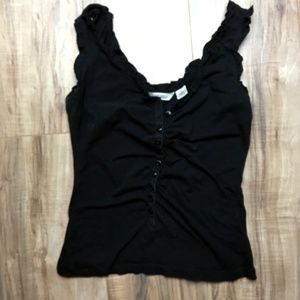 Black  Gathered Tank Top